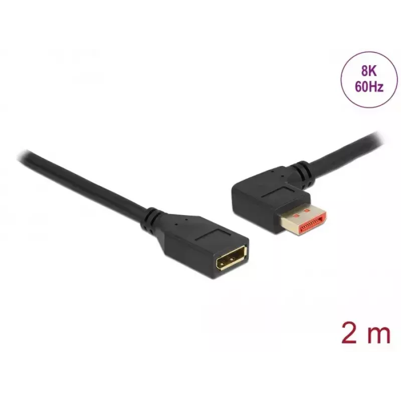 DisplayPort extension cable DeLOCK 87075 2m 90° left angled