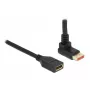 DisplayPort extension cable DeLOCK 90° upwards angled 8K 60 Hz 1 m