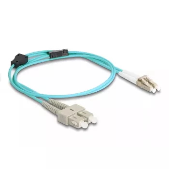 DeLOCK Fiber Optical Cable LC Duplex to SC Duplex OM3 1m