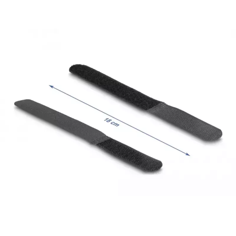 Hook & loop cable tie DeLOCK 19110 180x20mm black 10 pieces
