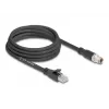 Networking cable DeLOCK 80580 M12 RJ-45 Cat5e 3 m Black