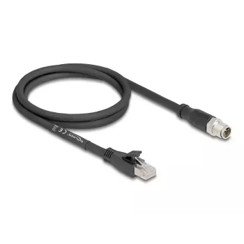 Networking Cable DeLOCK 80577 M12 to RJ-45 Cat5e 1m Black