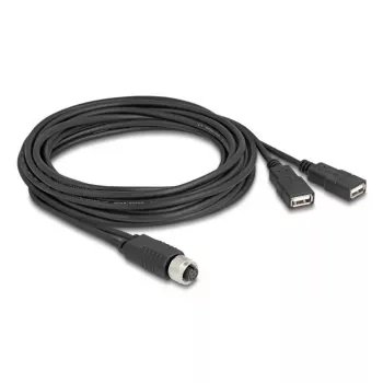 DeLOCK 60651 sensor/actuator cable 3 m M12 2 x USB Type-A Black