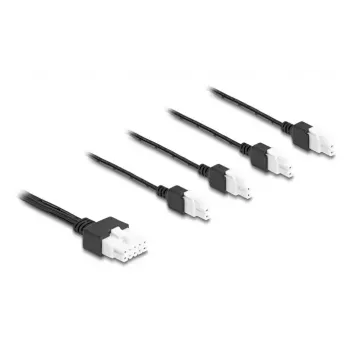 Power cable DeLOCK 90173 Black 1 m 4 x DC