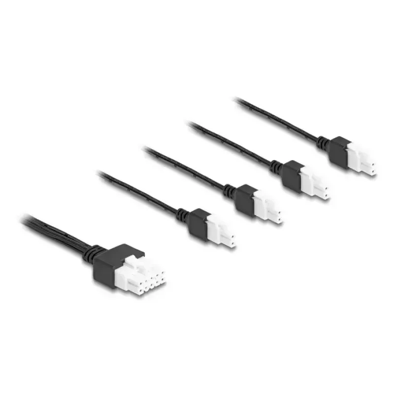 Power cable DeLOCK 90173 Black 1 m 4 x DC