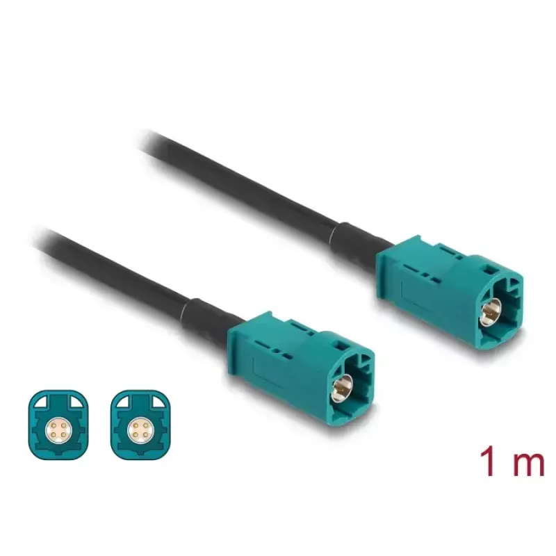 Coaxial cable DELOCK 90678 HSD Z to HSD Z, 1 m, black/blue