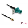 Coaxial cable DELOCK 90734, FAKRA Z to I-PEX MHF1, 0.2 m, 1.13 mm, black/blue
