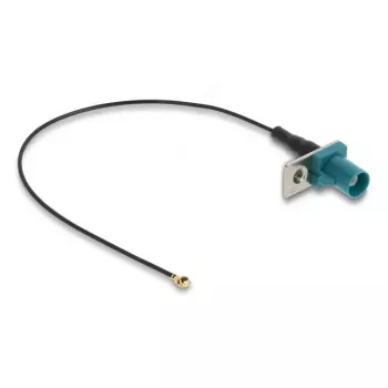 Coaxial cable DELOCK 90734, FAKRA Z to I-PEX MHF1, 0.2 m, 1.13 mm, black/blue