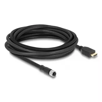 Cable DELOCK M12 A-coded 17-pin female to HDMI male 5 m black