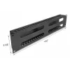 Cable management routing panel 19 inch 2U DELOCK metal black with 4 openings