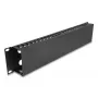 Cable management routing panel 19 inch 2U DELOCK metal black with 4 openings