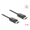 DELOCK Coaxial DisplayPort cable 8K 60 Hz, DisplayPort–DisplayPort, 1 m, black, braided coating