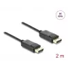 DELOCK Coaxial DisplayPort cable 8K 60 Hz, DisplayPort to DisplayPort, 2 m, black, braided