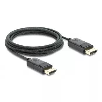 DELOCK Coaxial DisplayPort cable 8K 60 Hz, DisplayPort to DisplayPort, 2 m, black, braided