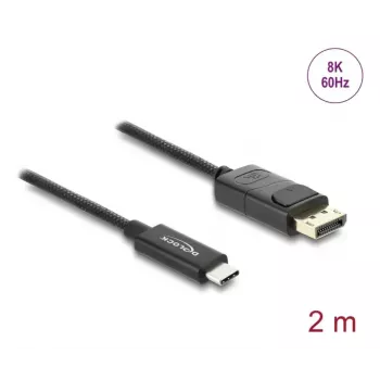 DELOCK Coaxial USB Type-C to DisplayPort cable (DP Alt Mode) 4K 60 Hz, 2 m, black