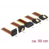 SATA cable DeLOCK 60149 0.5 m SATA 15-pin 4 x SATA 15-pin Black Orange Red Yellow