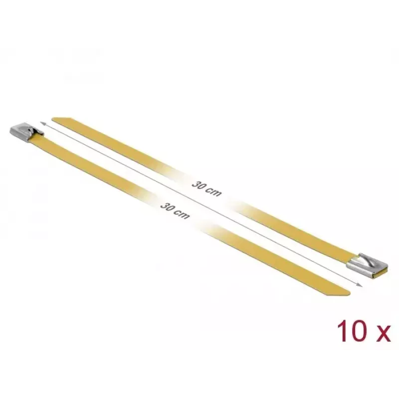 Cable Tie Steel DeLOCK 18790 300mm Yellow 10 pcs