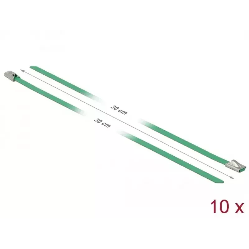 Cable Tie DeLOCK 18802 Steel Green 300mm 10 pcs