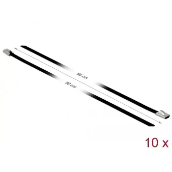 Cable Tie DeLOCK 18812 Steel Black 500mm 10 pcs