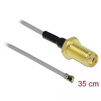 Coaxial Cable DeLOCK 90398 0.35m SMA MHF Black Gold Grey