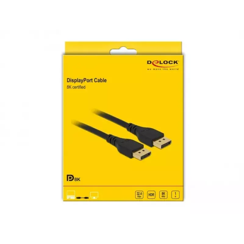 DisplayPort cable DeLOCK 85909 8K 60 Hz 1 m