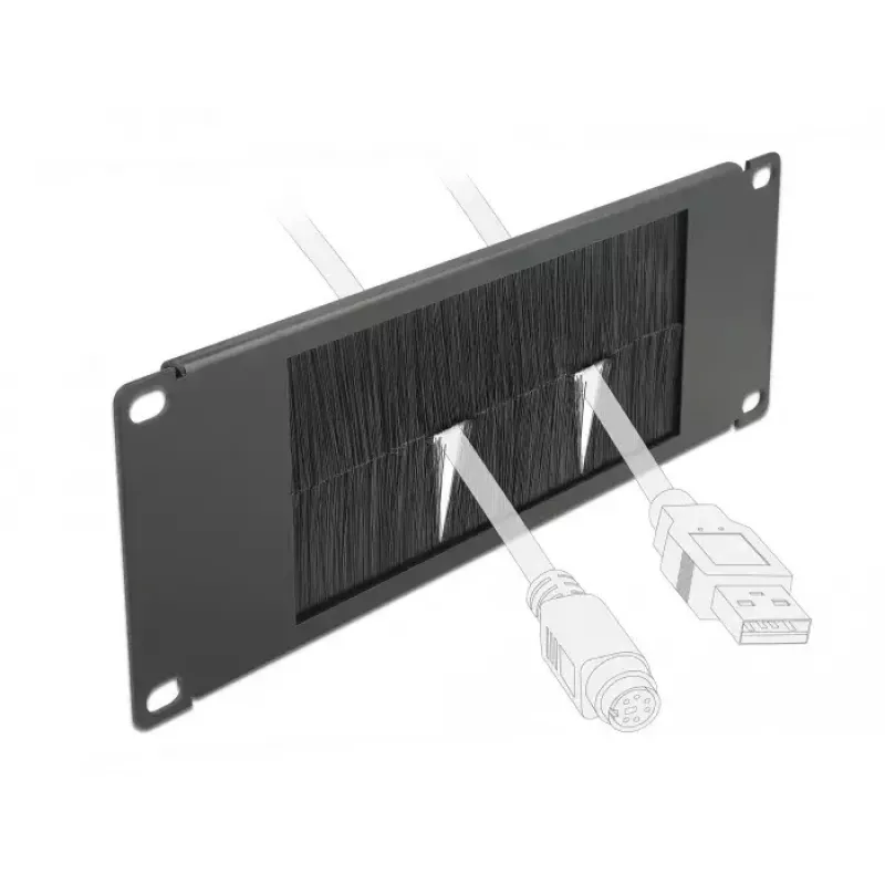 Brush panel DeLOCK 10 inch Cable Management Brush Strip 2U black