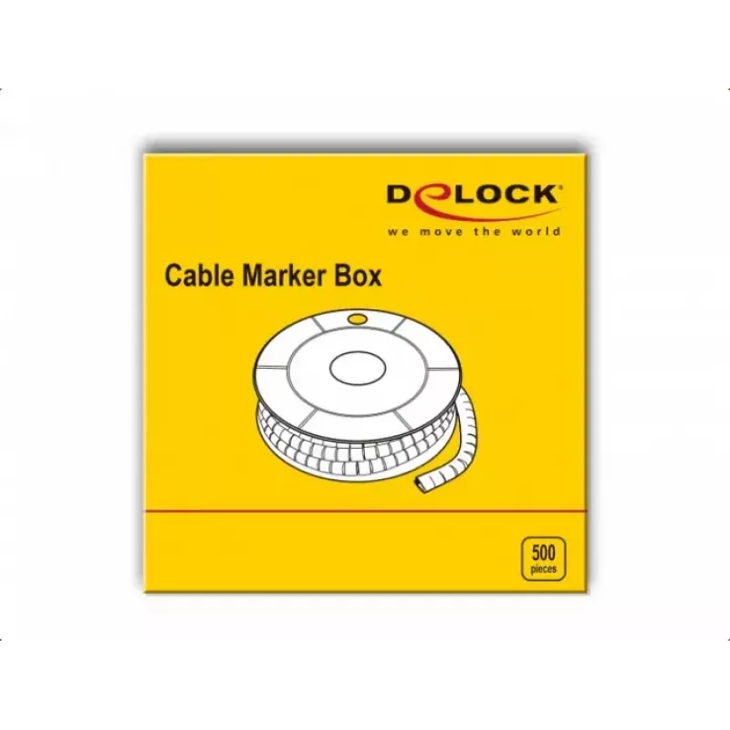 Cable Marker DeLOCK 18355 Yellow Plastic 500 pcs