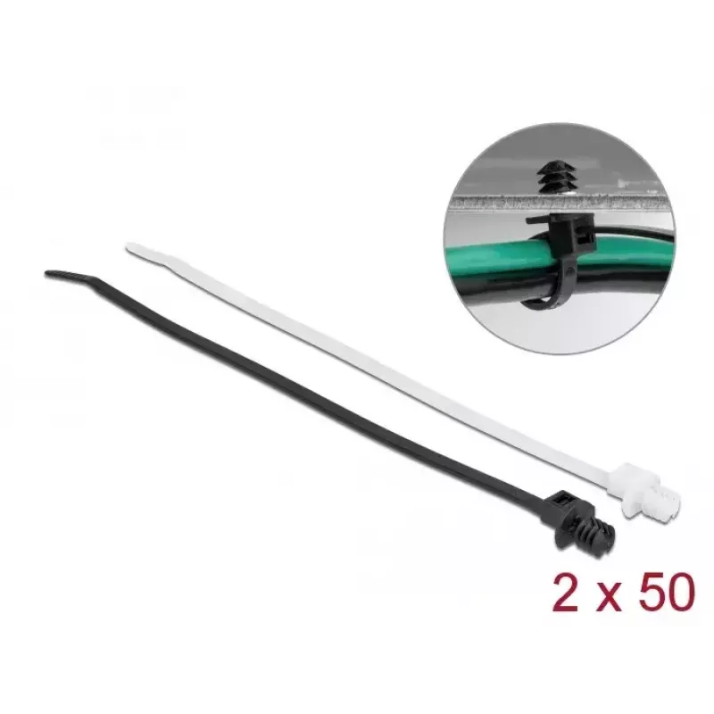 Cable tie with lamella base DeLOCK 19502 L 200 x W 4.8 mm 100 pcs