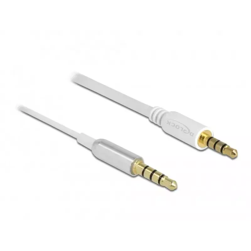 Audio Cable DeLOCK 66073 0.5m 3.5mm Silver White
