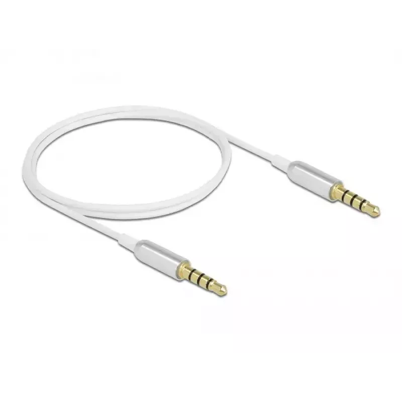 Audio Cable DeLOCK 66073 0.5m 3.5mm Silver White