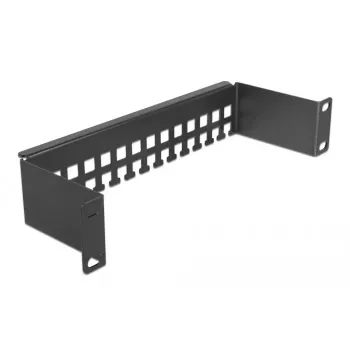 Cable management panel DeLOCK 10 inch Cable support rail bracket shape 1U black