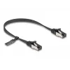 Network Cable DeLOCK RJ45 Flat Patch Cable plug to plug Cat.8.1 0.25 m black