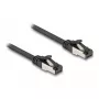 Network Cable DeLOCK RJ45 Flat Patch Cable plug to plug Cat.8.1 0.25 m black
