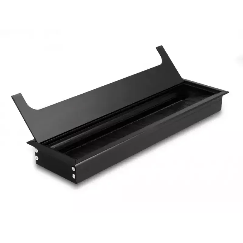 Cable grommet DELOCK 66857 for desk, black, 80×280×28 mm, 1 pc