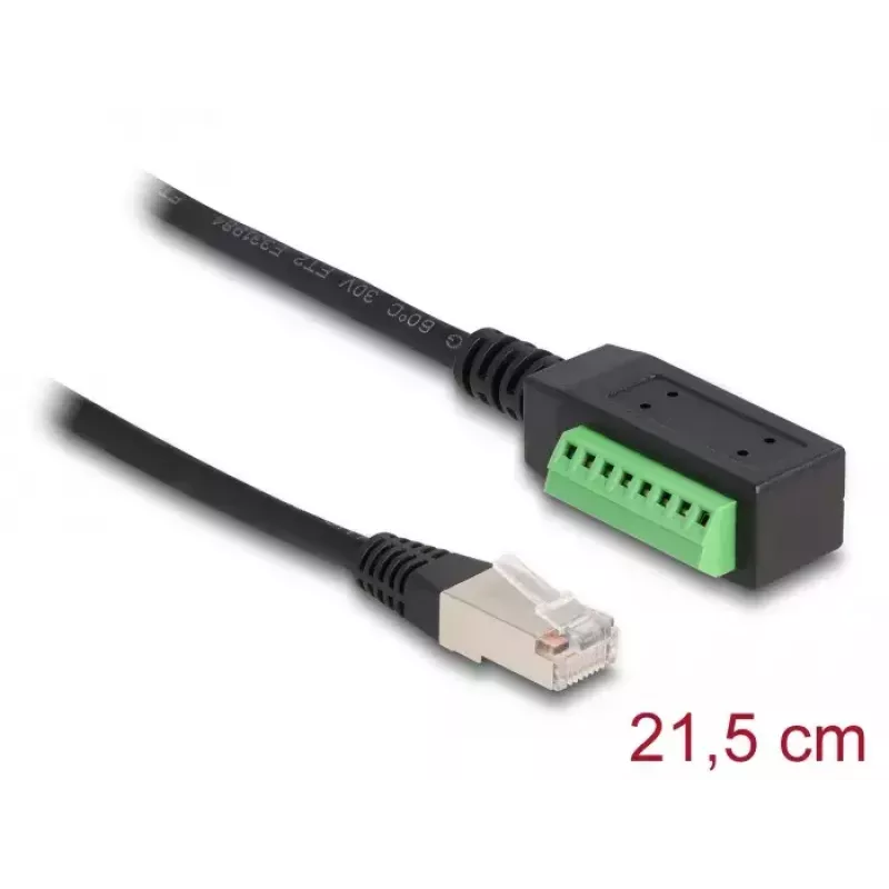 DeLOCK RJ45 Cable Cat.5e plug to Terminal Block Adapter 21.5 cm