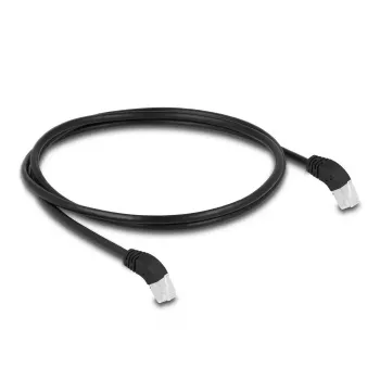 DeLOCK RJ45 Network Cable Cat.6A S/FTP 45° downwards angled 1 m black