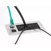 DeLOCK Cable entry with brush and 2 x RJ45 Keystone module Cat.6 aluminium