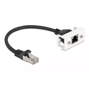 DeLOCK Network Extension Cable Cat.6A 25cm S/FTP RJ45 Black