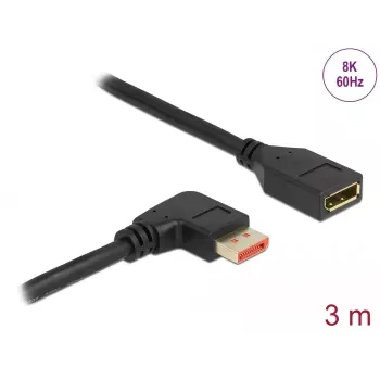 DisplayPort extension cable DeLOCK 87079 3m 8K 60Hz right angled