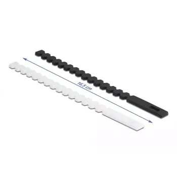 Releasable Cable Tie DeLOCK 19002 Flexible Reusable 20 pcs Black White
