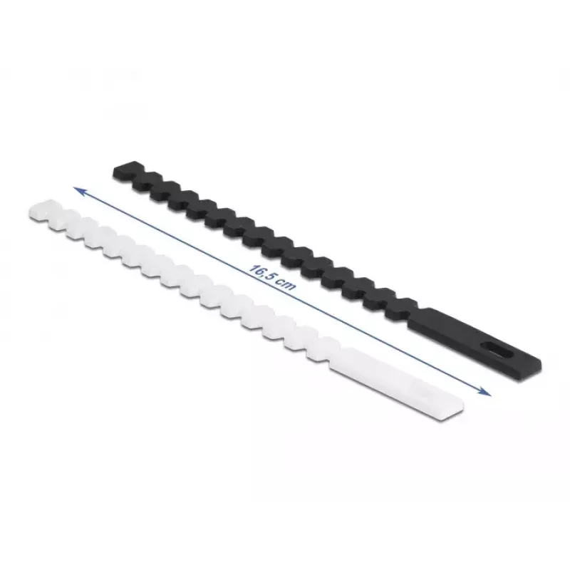 Releasable Cable Tie DeLOCK 19002 Flexible Reusable 20 pcs Black White