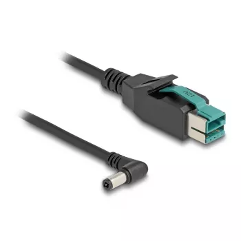 DeLOCK PoweredUSB cable male 12 V to DC 5.5 x 2.5 mm male angled 3 m
