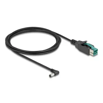 DeLOCK PoweredUSB cable male 12 V to DC 5.5 x 2.1 mm male angled 2 m