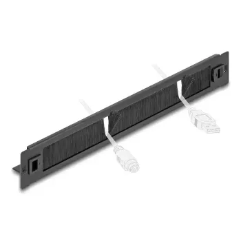 Brush panel DeLOCK 66552 Black Metal 48mm Width 482mm Depth 44.4mm Height