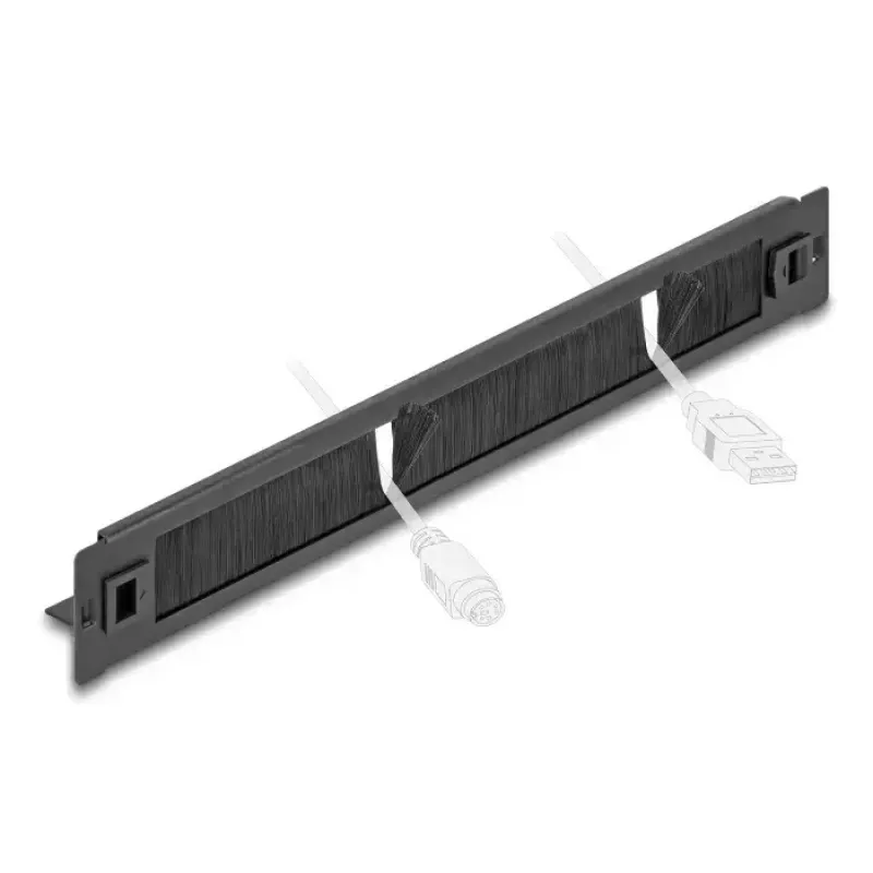 Brush panel DeLOCK 66552 Black Metal 48mm Width 482mm Depth 44.4mm Height