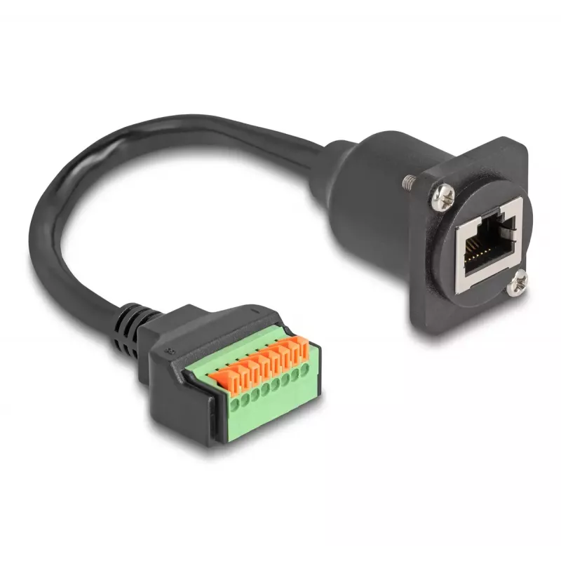 DeLOCK 88153 Cable Gender Changer RJ45 8-Pin Terminal Block Black