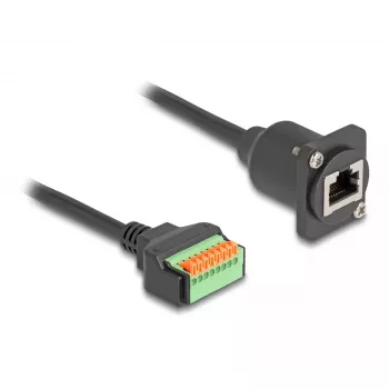 DeLOCK 88153 Cable Gender Changer RJ45 8-Pin Terminal Block Black