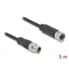 Network Cable DeLOCK M12 Cable X-coded 8 pin male to female Cat5e 5 m Black