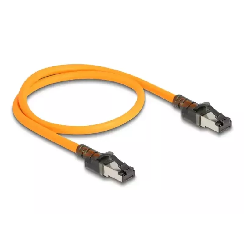 Network Cable DeLOCK RJ45 0.5m Cat6A S/FTP Orange