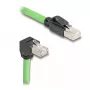 Network Cable DeLOCK RJ45 Cat.6A Plug to Plug Downwards Angled 1m Green